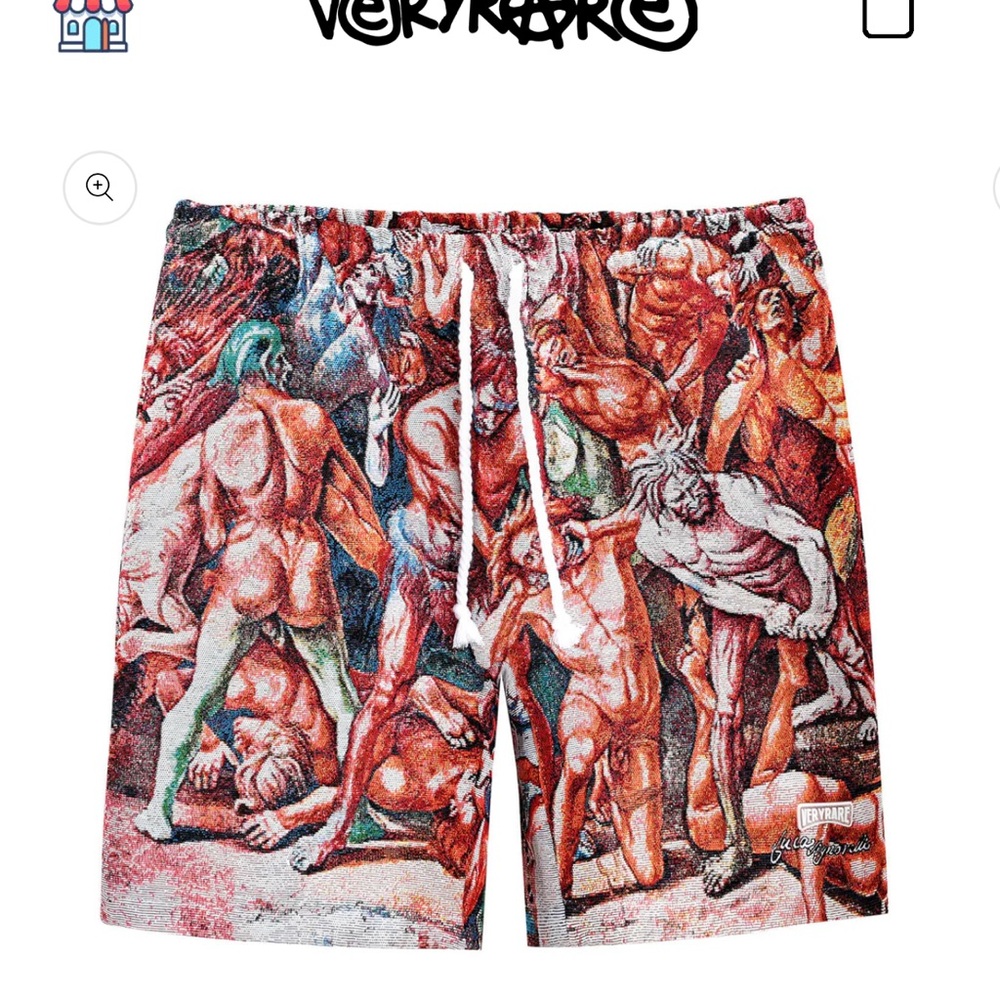 Vibrant Red and Green Athletic Shorts with Dynamic Design
